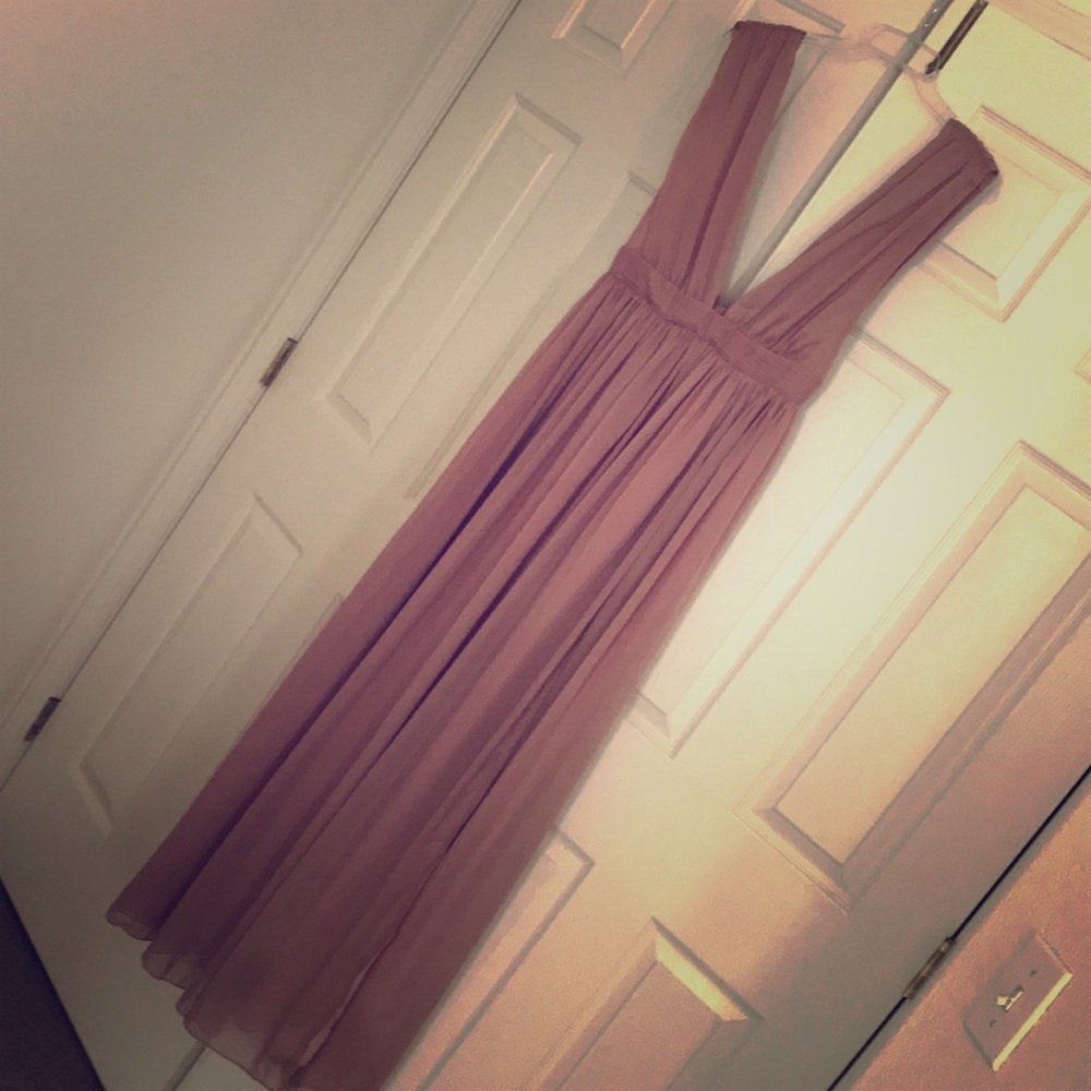 Long rose/mauve color formal dress